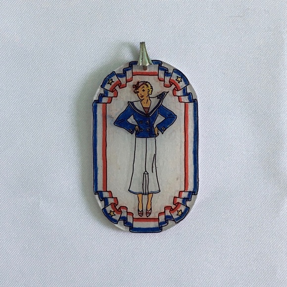 1930s Inspired “Sailor Girl” Pendant, Hand Made - Picture 1 of 13
